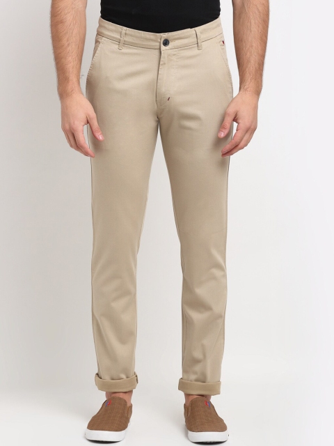 

La Mode Men Beige Solid Slim Fit Trousers