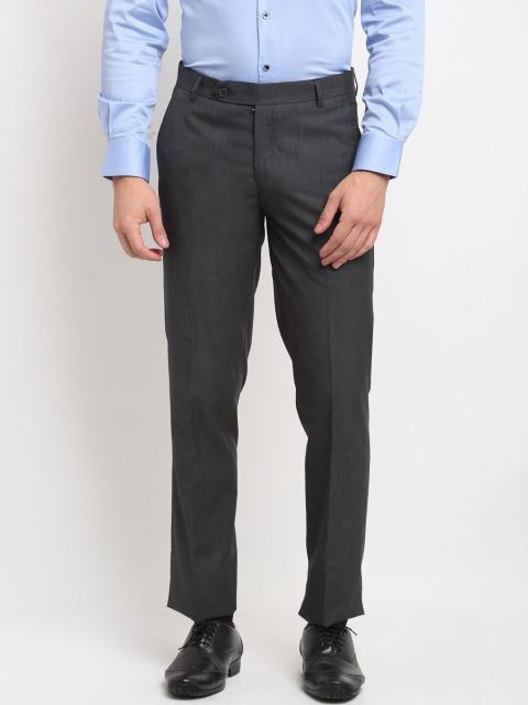 

La Mode Men Grey Slim Fit Formal Trousers