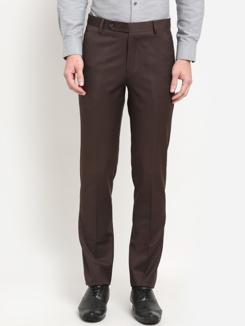 

La Mode Men Brown Slim Fit Formal Trousers