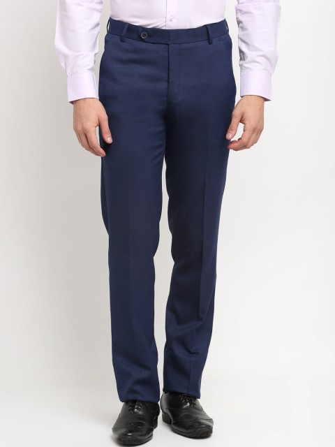 

La Mode Men Blue Slim Fit Formal Trousers