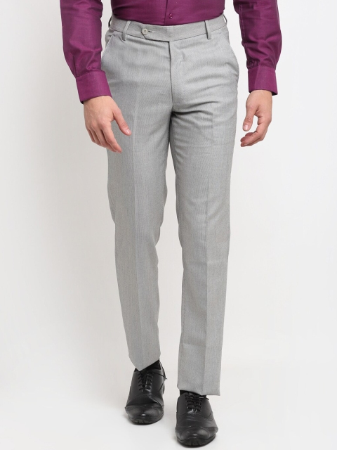 

La Mode Men Grey Slim Fit Formal Trousers