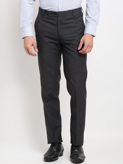 

La Mode Men Grey Slim Fit Formal Trousers