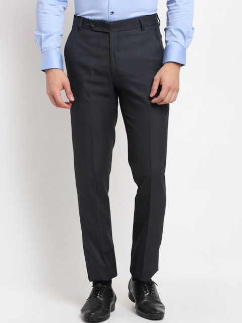 

La Mode Men Blue Slim Fit Formal Trousers
