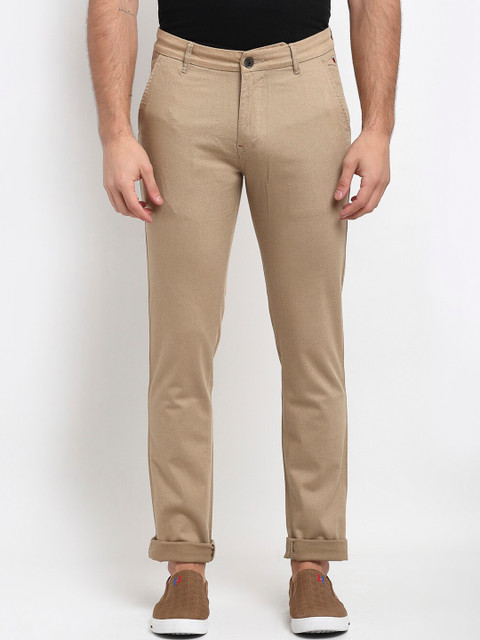 

La Mode Men Beige Slim Fit Trousers