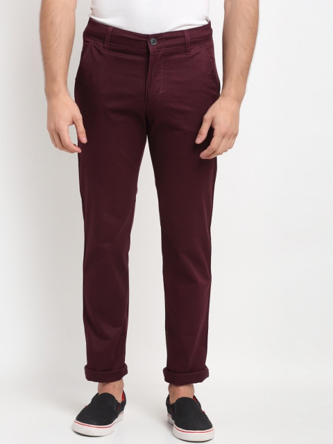 

La Mode Men Maroon Slim Fit Chinos Trousers