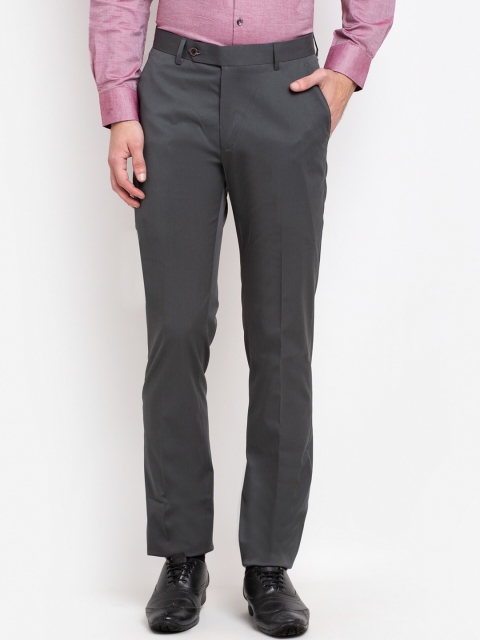 

La Mode Men Grey Slim Fit Formal Trousers