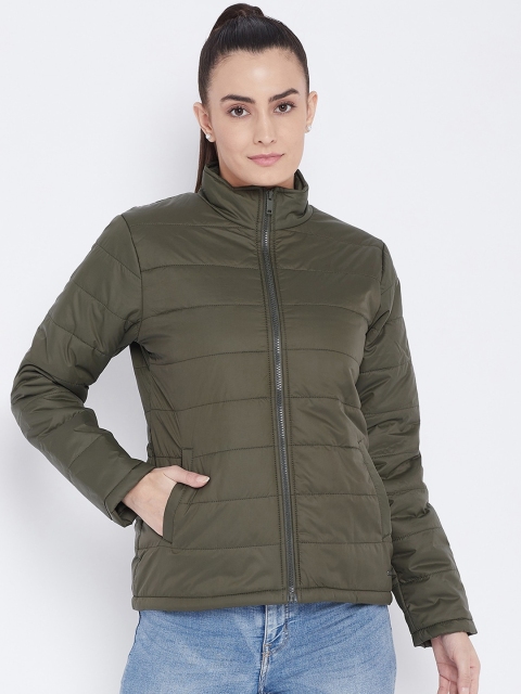 

PERFKT-U Women Olive Green Lightweight Antimicrobial Padded Jacket