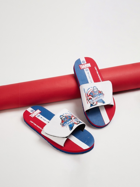 

Fame Forever by Lifestyle Boys Blue & Red Captain America Printed Sliders
