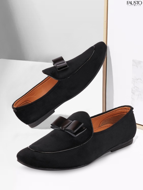 

FAUSTO Men Black Velvet Loafers