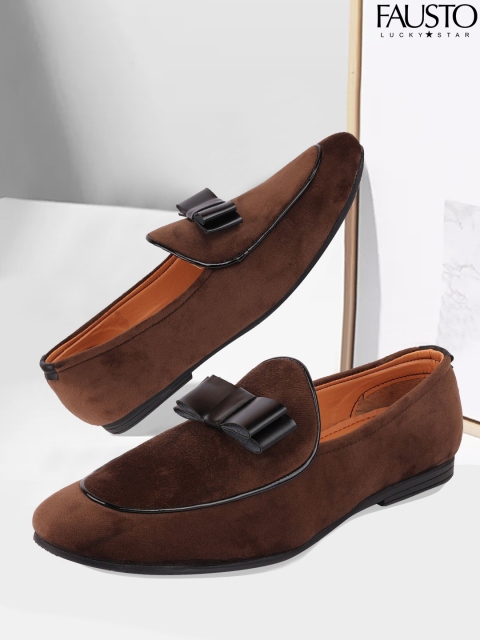 

FAUSTO Men Brown Velvet Loafers
