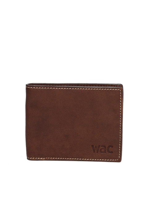 

WAC Men Brown Textured Leather Wallet