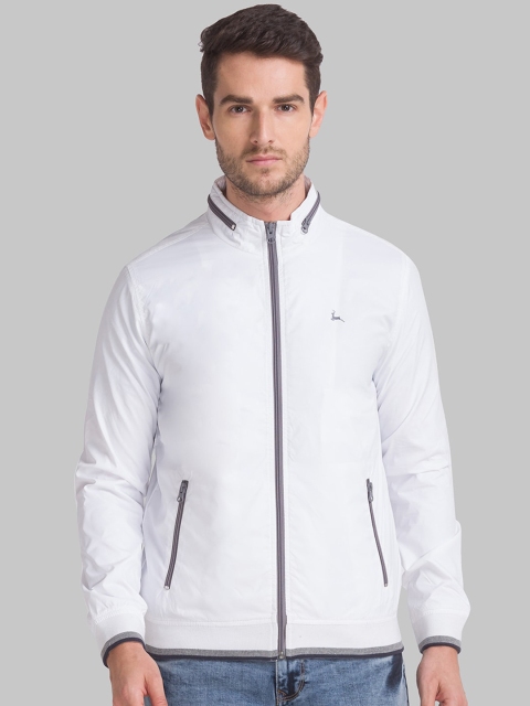 

Parx Men White Solid Stand Collar Sporty Jacket