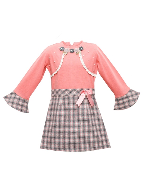 

Daffodils GIRLS WEAR Pink & Grey Checked Dress