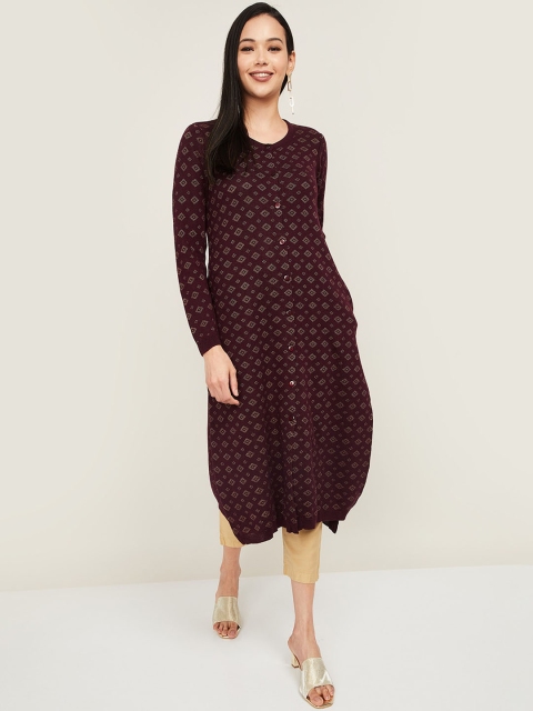

Melange by Lifestyle Women Purple Geometric Kurta