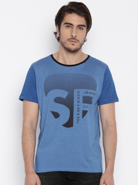 

SF JEANS by Pantaloons Men Blue Printed T-shirt