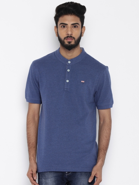 

BYFORD by Pantaloons Men Blue Henley T-shirt