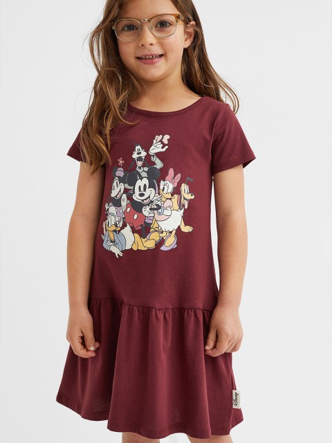 

H&M Girls Red Printed Jersey Dress