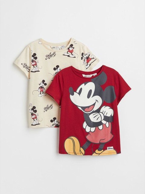 

H&M Girls White & Red 2-Pack Printed Jersey Tops