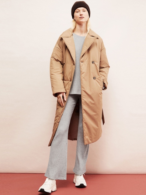 

H&M Women Grey Ribbed Trousers