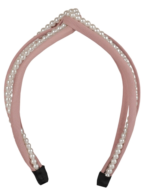 

Vembley Women Pink & White Pearl Embellished Hairband