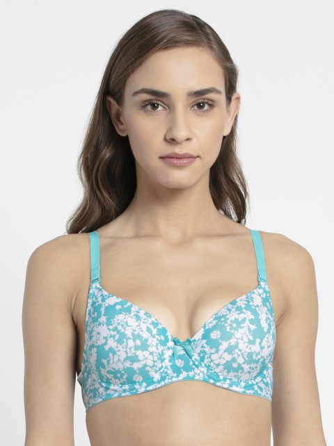 

Jockey Blue & White Floral T-shirt Bra Underwired Lightly Padded