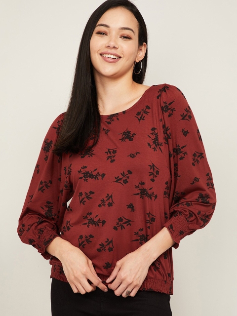 

CODE by Lifestyle Rust Floral Regular Top