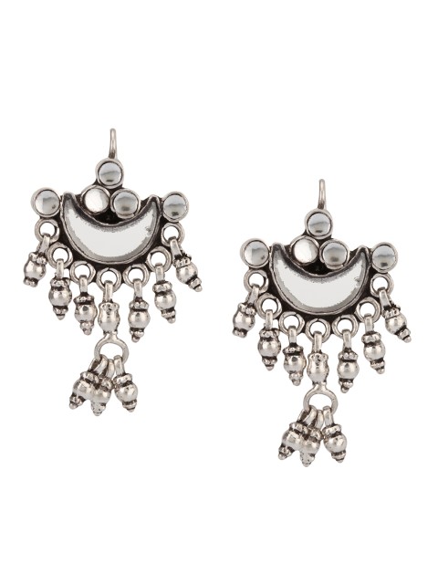 

ahilya Sterling Silver Glass Chandbali Earrings