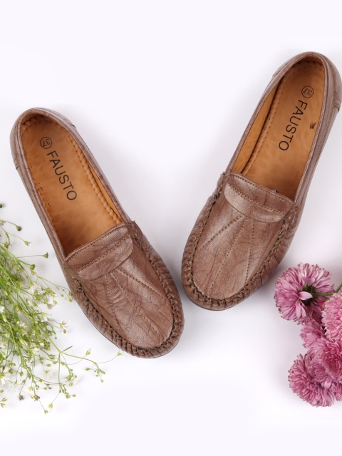 

FAUSTO Women Brown PU Loafers
