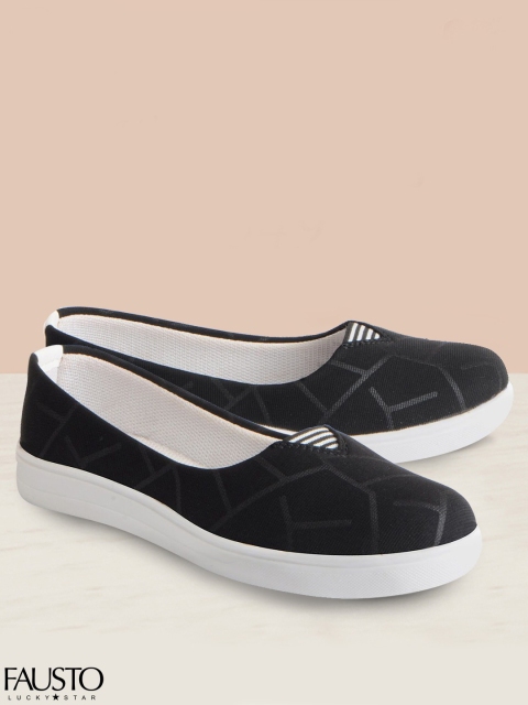 

FAUSTO Women Black Slip-On Sneakers