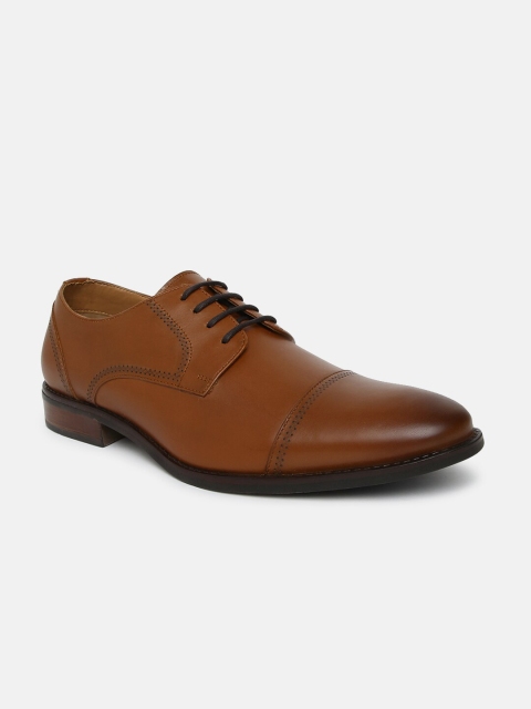 

shoexpress Men Brown Solid Leather Formal Derbys