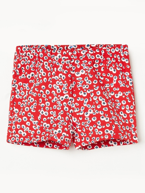 

Juniors by Lifestyle Girls Red Printed Cotton Regular Shorts