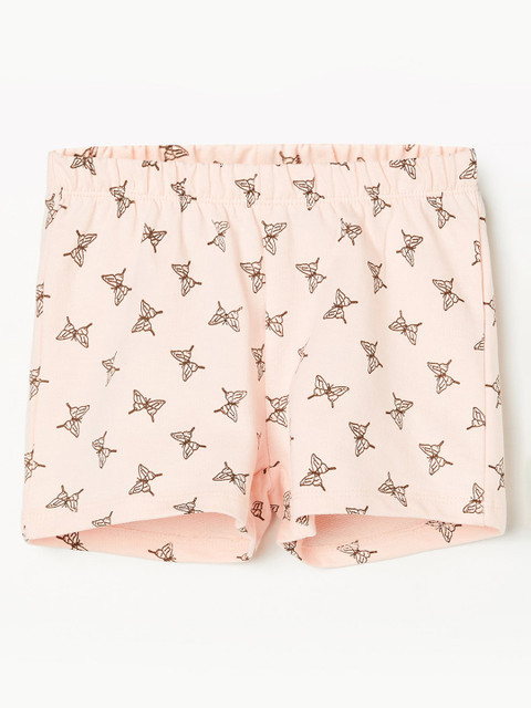 

Juniors by Lifestyle Girls Pink Conversational Printed Cotton Regular Shorts