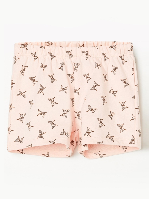 

Juniors by Lifestyle Girls Pink & Brown Printed Regular Shorts