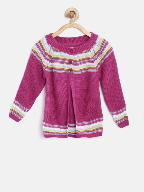 

Nauti Nati Girls Pink Striped Cardigan