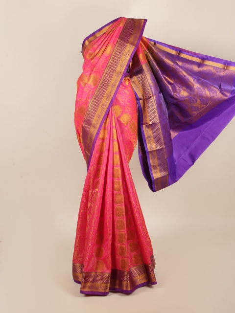 

Pothys Pink & Purple Ethnic Motifs Zari Art Silk Saree