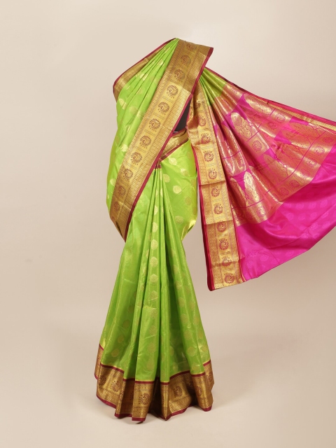 

Pothys Green & Pink Woven Design Art Silk Saree