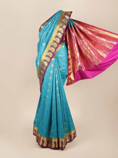 

Pothys Blue & Pink Ethnic Motifs Zari Art Silk Saree