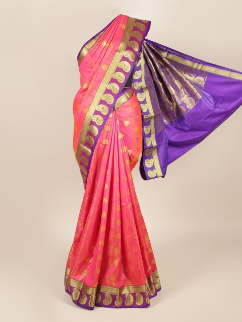 

Pothys Pink & Purple Woven Design Zari Art Silk Saree