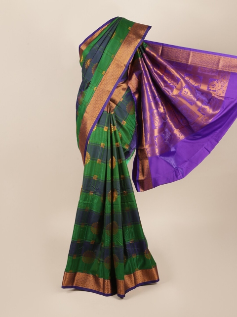 

Pothys Green & Purple Woven Design Zari Art Silk Saree