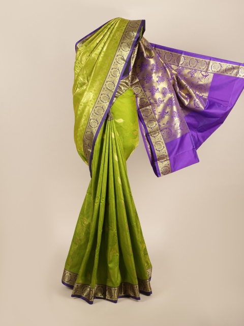 

Pothys Green & Purple Ethnic Motifs Zari Art Silk Saree