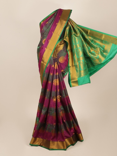 

Pothys Purple & Green Woven Design Zari Art Silk Saree