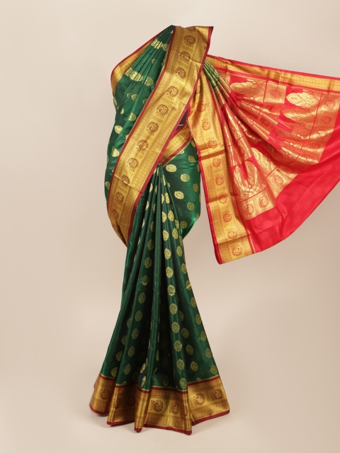 

Pothys Green & Red Woven Design Zari Art Silk Saree