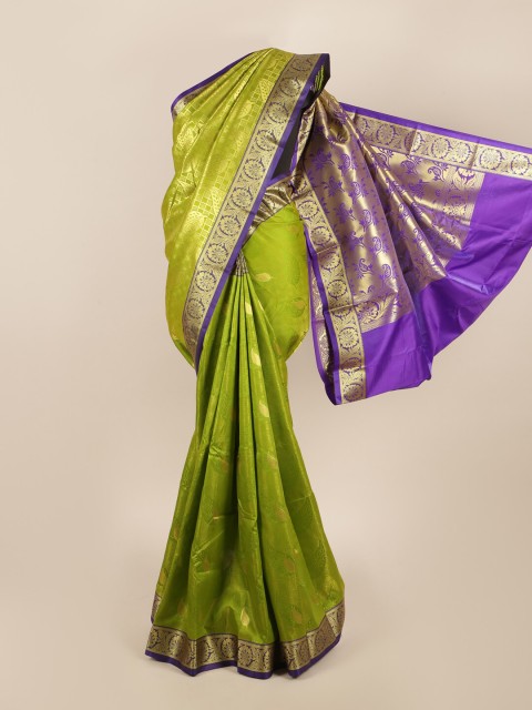 

Pothys Green & Blue Ethnic Motifs Zari Art Silk Saree