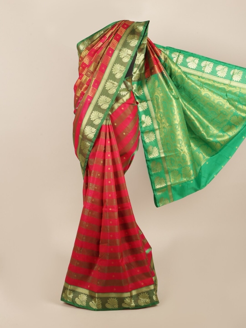 

Pothys Green & Red Woven Design Zari Art Silk Saree