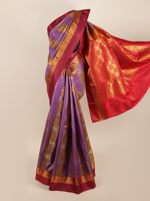 

Pothys Lavender & Red Woven Design Art Silk Saree