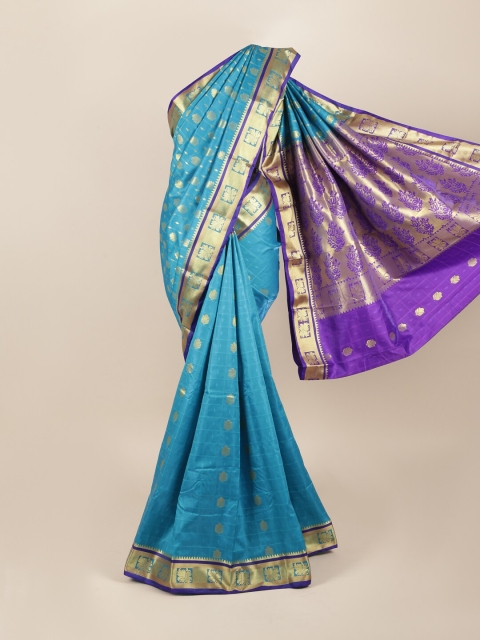 

Pothys Blue & Purple Ethnic Motifs Zari Art Silk Saree