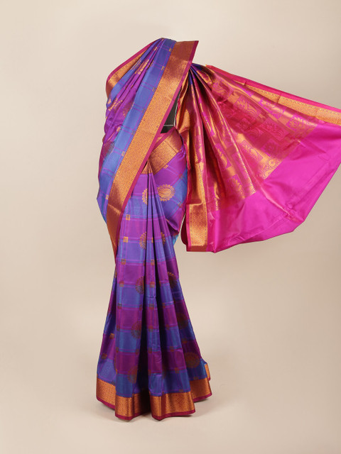 

Pothys Purple & Magenta Ethnic Motifs Zari Art Silk Saree
