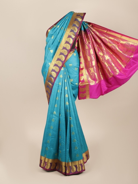 

Pothys Blue & Pink Ethnic Motifs Zari Art Silk Saree