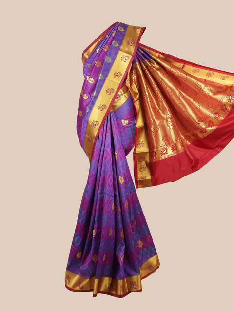 

Pothys Purple & Red Ethnic Motifs Zari Art Silk Saree