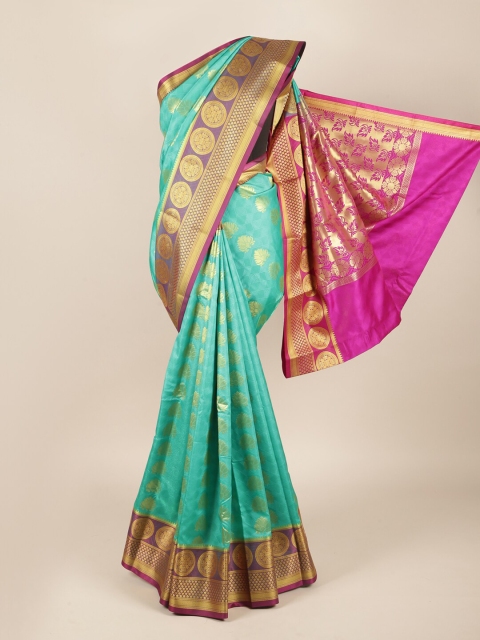 

Pothys Green & Magenta Ethnic Motifs Zari Art Silk Saree